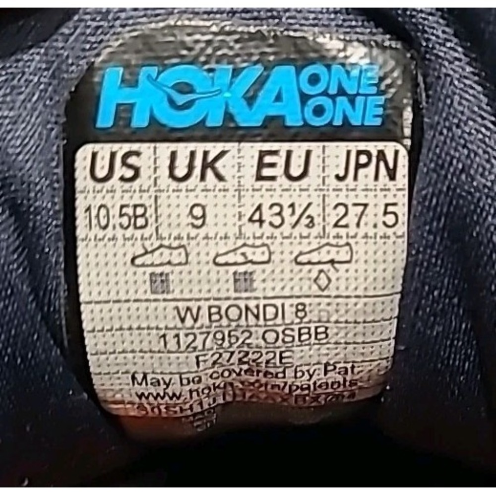 Hoka Bondi 8  Womens Sz 10.5 B‎ Outer Space Bellwether Blue Running 1127952 OSBB - Picture 16 of 16